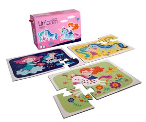 Puslespill - Barbo Toys Little Bright Ones - 3 Puzzles - Unicorn - 5704976055150