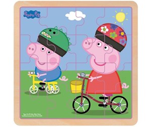 Treleker - Barbo Toys Peppa Pig - Wooden Puzzle - Bikeride - 5704976090069