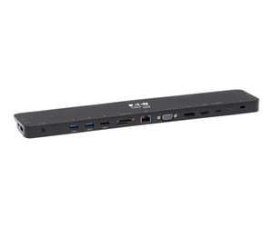 Dokkingstasjon - Tripp Lite Triple-Monitor USB C Dock USB C Docking Station with 4K HDMI & DisplayPort VGA - USB-A/C GbE 100W PD Black - docking station - USB-C 3.1 / Thunderbolt 3 - VGA HDMI DP - GigE - U442-DOCK7D-B