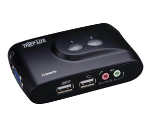 KVM-switch - Tripp Lite 2-Port Desktop Compact USB KVM Switch with Audio & Cable Kit - KVM switch - 2 ports - B004-VUA2-K-R