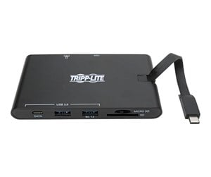 Dokkingstasjon - Tripp Lite USB-C Laptop Docking Station - HDMI VGA GbE 4K @ 30 Hz Thunderbolt 3 USB-A USB-C PD Charging 3.0 Black - docking station - USB-C 3.1 / Thunderbolt 3 - VGA HDMI - GigE - U442-DOCK3-B