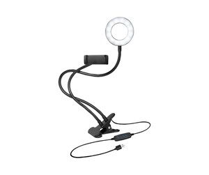 Streamingutstyr - LogiLink Smartphone ring light clamp mount Ø 8.5 cm - AA0150