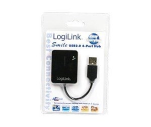 USB-hub - LogiLink USB 2.0 hub 4-port Smile black USB-hub - 4 porter - Svart - UA0139