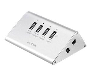 USB-hub - LogiLink USB 2.0 High Speed hub 4-port + 1x Fast Charging port USB-hub - 4 porter - Sølv - UA0224