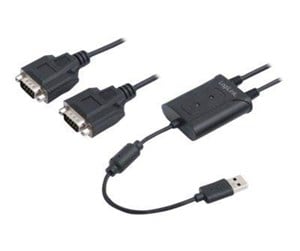 Nettverksadapter - LogiLink USB 1.1 cable USB-A/M to 2x DB9 (RS232)/M ferrite black 1.5 m - AU0031