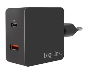 Mobil - Adaptere og ladere - LogiLink Socket adapter 1x USB-C port (PD) & 1x USB-A QC port 18W - PA0220