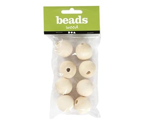 Arts & Crafts - Tilbehør - Creativ Company Wooden Beads Ø 25mm 8pcs. - 566700