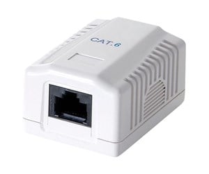 Tilbehør - LogiLink Cat.6 surface mounted box 1 x RJ45 UTP white - NP0071