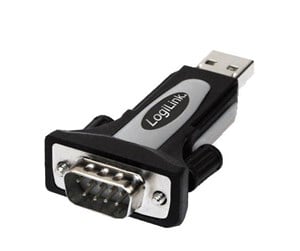 Nettverksadapter - LogiLink USB 2.0 adapter USB-A/M to DB9 (RS232)/M black/grey - AU0034