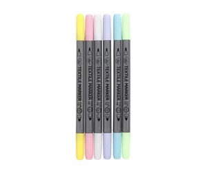 Skrive- & Tegneverktøy - Creativ Company Double-sided Textile Markers - Pastel 6pcs. - 34829