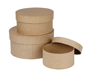 Arts & Crafts - Tilbehør - Creativ Company Round Boxes Papier-mache 3pcs. - 263700