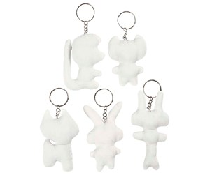 Arts & Crafts - Tilbehør - Creativ Company Fabric Animals Keychain 5pcs. - 49503