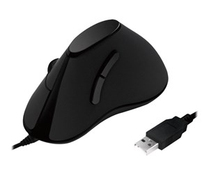 Mus - LogiLink Ergonomic vertical mouse USB 100dpi black - Vertical mouse - Optisk - 5 - Svart - ID0158