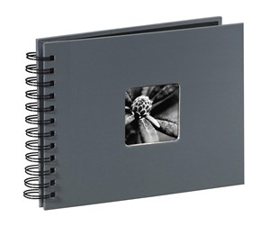 Fotoalbum & Arkivering - Hama "Fine Art" Spiral Album 24 x 17 cm 50 Black Pages grey - 94884