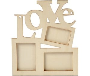 Arts & Crafts - Tilbehør - Creativ Company Photo Frame Love Wood - 574750