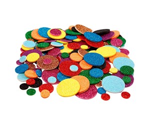 Hobbyartikler - Creativ Company Foam Shapes Glitter Circles 150pcs. - 790220