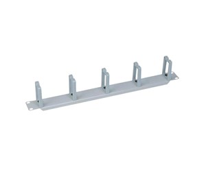 Rackskap - LogiLink 19" cable management bar 1U with 5 turnable plastic brackets grey - OR104G