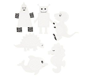 Arts & Crafts - Tilbehør - Creativ Company Embroidery figures Animals and Robots 18 pcs. - 21951