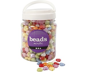 Arts & Crafts - Tilbehør - Creativ Company Heart Beads in Jar 700ml - 69702