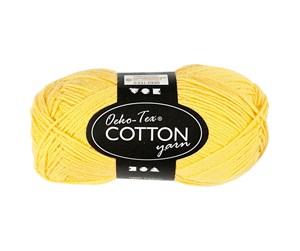 Garn & Tilbehør - Creativ Company Cotton yarn Yellow 50gr 170m - 431040