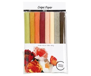 Papir, Fotopapir & Etiketter - Creativ Company Crepe Paper Pastel Colors 8 Sheets - 209002