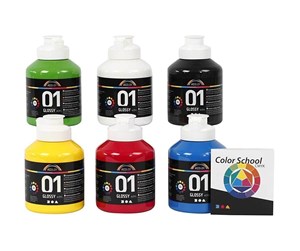 Hobbyartikler - Creativ Company A-Color - Acrylic Paint - Glossy - 6 x 500 ml - 32032