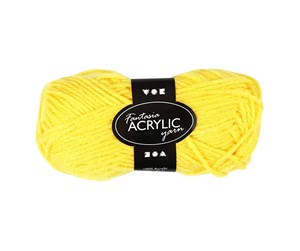 Garn & Tilbehør - Creativ Company Acrylic Yarn Yellow 50gr 80m - 421790