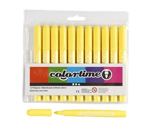 Skrive- & Tegneverktøy - Creativ Company Lemon yellow Jumbo markers 12pcs. - 37337