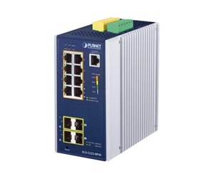 Switch/splitter - PLANET IGS-5225-8P4S Industrial L2+ 8-Port 10/100/1000T 802.3at PoE + 2-Port 100/1G SFP + 2-Port 100/1G/2.5G SFP Managed Ethernet Switch - IGS-5225-8P4S