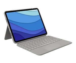 Tastatur - Logitech Combo Touch - keyboard and folio case - with trackpad - QWERTY - UK - sand - Tastatur & Foliosett - Engelsk - Storbritannia - Grå - 920-010172