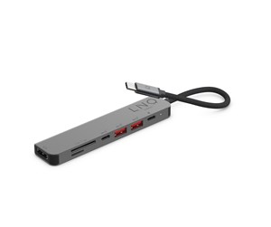 Dokkingstasjon - LINQ byELEMENTS 7-in-1 Multiport Adapter 4K - LQ48016