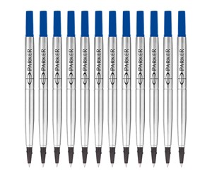 Skrive- & Tegneverktøy - Parker Rollerball Pen Refills | Fine Point | Blue QUINK Ink | 12 Count - 1950279