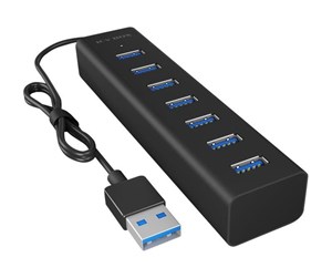 USB-hub - RaidSonic ICY BOX IB-HUB1700-U3 USB-hub - 7 porter - Svart - IB-HUB1700-U3