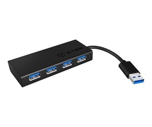 USB-hub - RaidSonic ICY BOX IB-AC6104-B USB-hub - 4 porter - Svart - 70408