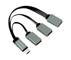 USB-hub - LogiLink USB-C™ Hub 2x USB 2.0 AF + 1x USB 3.0 AF USB-hub - 3 porter - Grå - UA0315