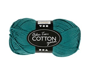 Garn & Tilbehør - Creativ Company Cotton yarn Petrol 50gr 170m - 431010