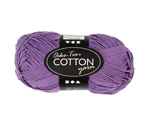 Garn & Tilbehør - Creativ Company Cotton yarn Purple 50gr 170m - 431260