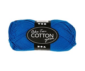 Garn & Tilbehør - Creativ Company Cotton yarn Cobalt blue 50gr 170m - 431270