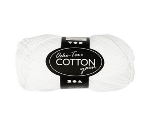 Garn & Tilbehør - Creativ Company Cotton yarn White 50gr 170m - 431020