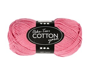 Garn & Tilbehør - Creativ Company Cotton yarn Dark pink 50gr 170m - 431060