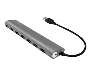 USB-hub - LogiLink USB 3.0 7-port hub with aluminum casing USB-hub - 7 porter - Grå - UA0308