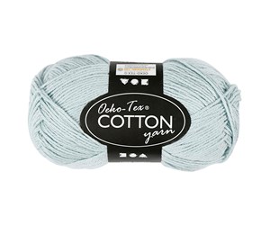 Garn & Tilbehør - Creativ Company Cotton yarn Soft Blue 50gr 170m - 431180