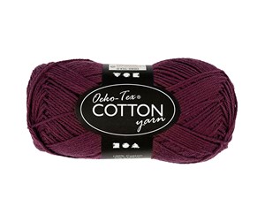 Garn & Tilbehør - Creativ Company Cotton yarn Plum 50gr 170m - 431250