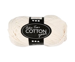 Garn & Tilbehør - Creativ Company Cotton yarn Off-White 50gr 170m - 431030