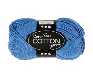 Garn & Tilbehør - Creativ Company Cotton yarn Blue 50gr 170m - 431110