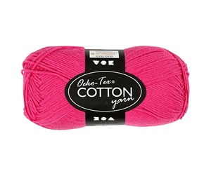 Garn & Tilbehør - Creativ Company Cotton yarn Pink 50gr 170m - 431230