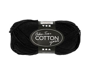 Garn & Tilbehør - Creativ Company Cotton yarn Black 50gr 170m - 431310