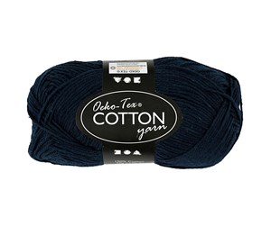 Garn & Tilbehør - Creativ Company Cotton yarn Dark blue 50gr 170m - 431280