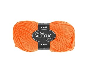 Garn & Tilbehør - Creativ Company Acrylic yarn Neon - Neon Orange 50gr - 421709