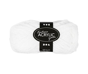 Garn & Tilbehør - Creativ Company Acrylic yarn White 50gr 80m - 421710